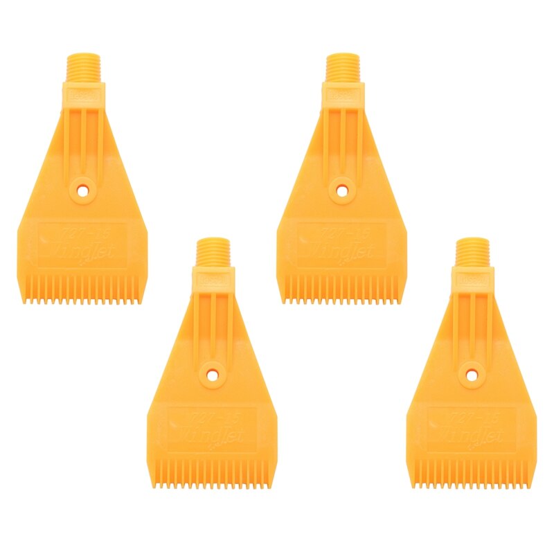 4X 1/4BSP Male Thread ABS Single Hole Air Blow Off Flat Jet Nozzle Yellow: Default Title