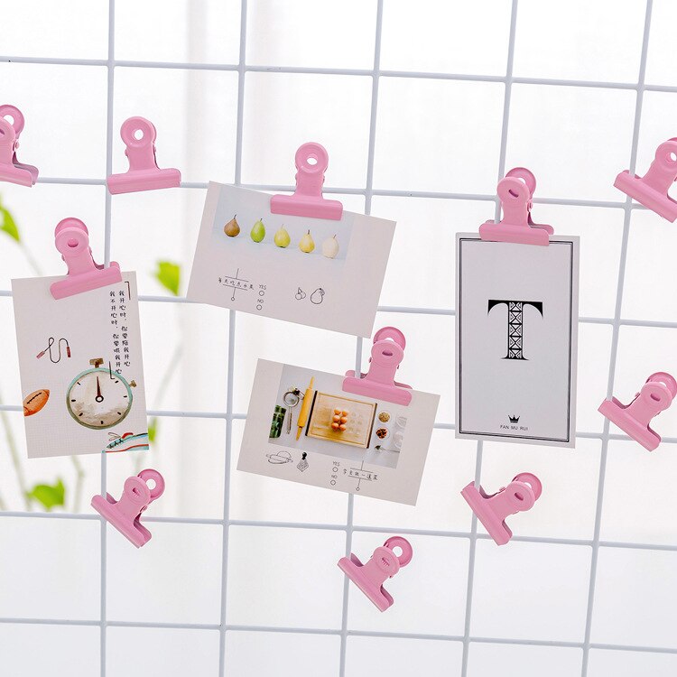 (2 pieces/lot) 3cm Japanese Style Retro Pink Clip Metal Clamp Student Test Notes Paper Clips Lot Picture Holder