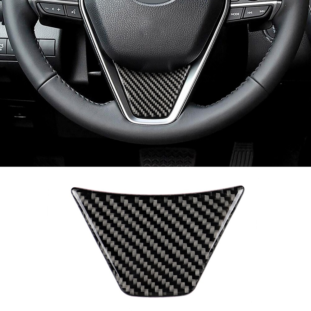 Carbon Fiber Steering Wheel Sticker for Toyota Camry Replacement Black Interior Car Sticker Decoration Accessories