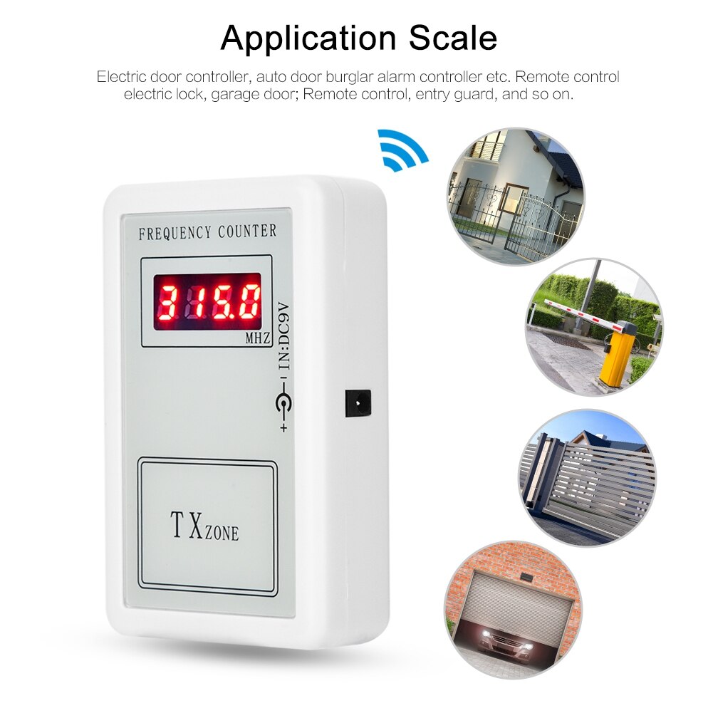 250-450 MHZ Handheld Digital Frequency Meter Counter Wireless Remote Control Tester Tools for Car Auto Remote Cymometer Detector