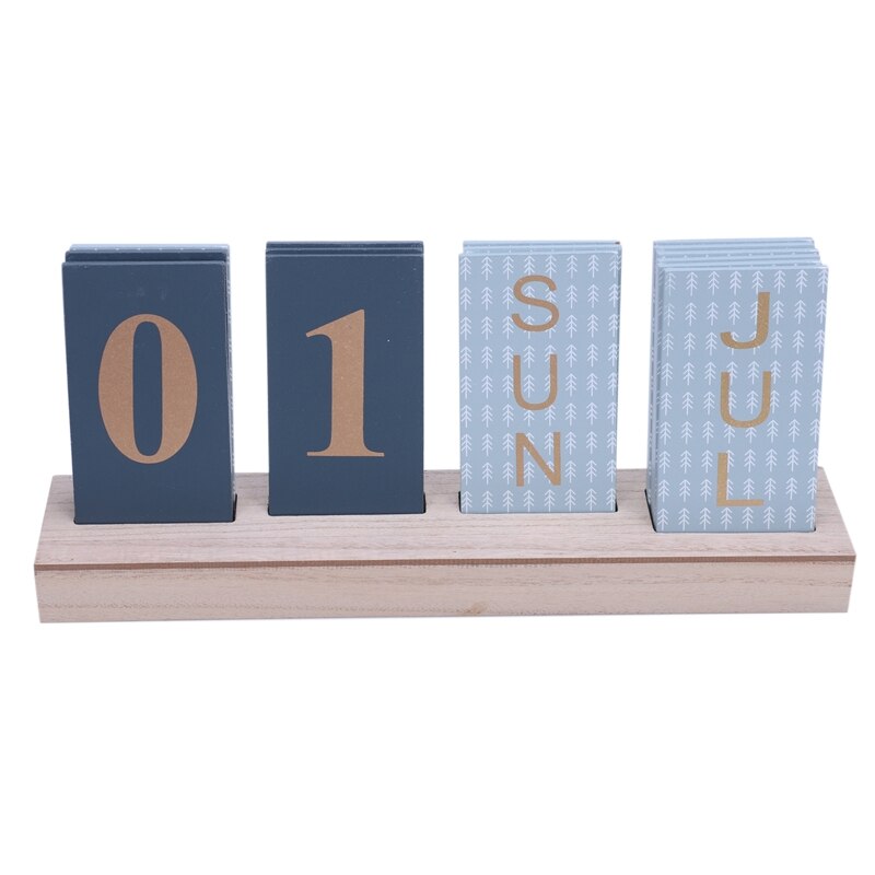 Office Wooden Calendar Retro Family Calendar Cafe Table Decoration Antique Jewelry Ornaments: Default Title