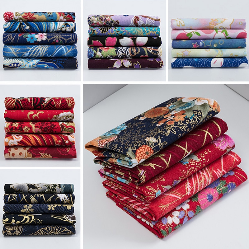 5 pçs estilo japonês tecido de pano algodão retalhos bebê acolchoado roupa costura artesanato diy material bordado acessório