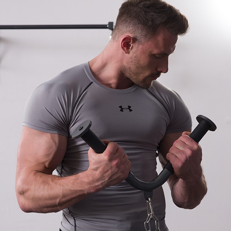 V-Shaped Bar Press Down Bar Home Gym Cable Machine Pull Down Attachment Multi Fitness Strength Training Workout Accessories