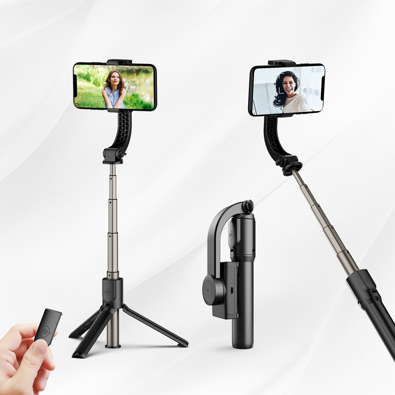 H5 Handheld Opvouwbare 1-As Gimbal Stabilizer Selfie Telefoon Statief Bluetooth Remote Functie Ondersteuning Ios & Android Systeem