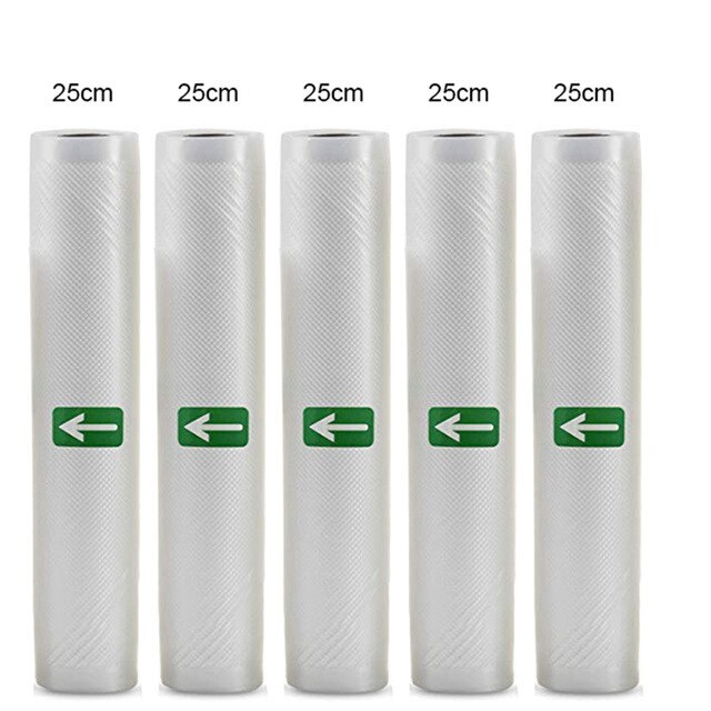 1-5 rollen Vakuum tasche Versiegelung Taschen für Lebensmittel Schoner Abdichtung Maschine Kunststoff Lagerung Vakuum Tasche Küche Packer Vacum tasche 12-28cm: 25x500cm5Rollen