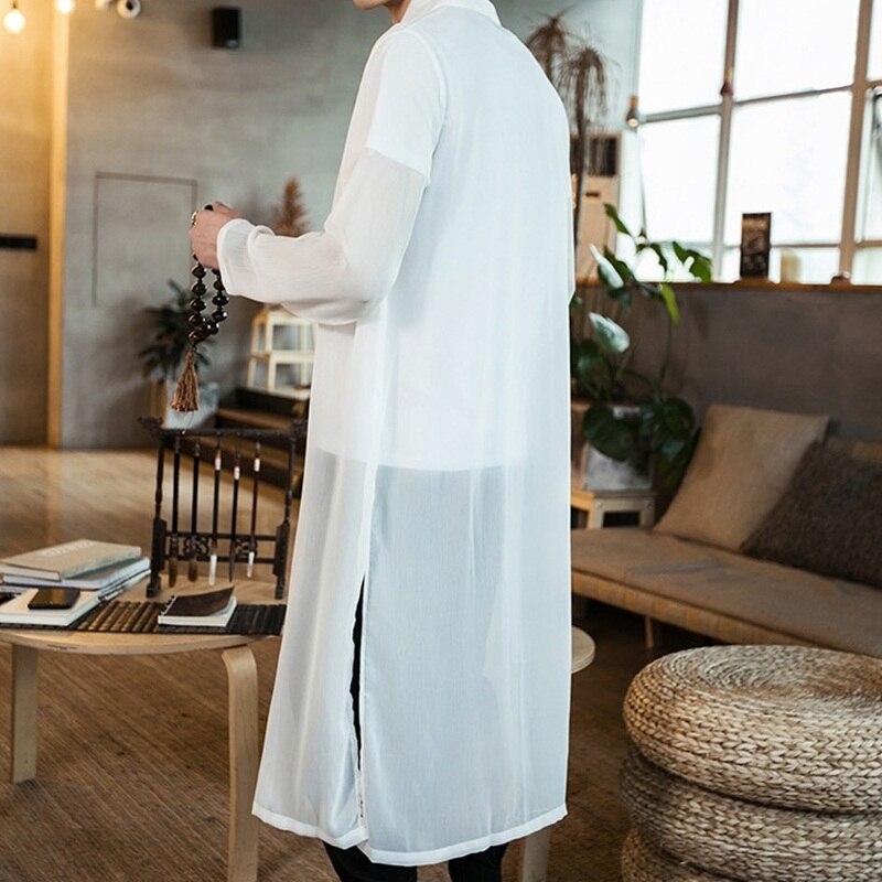 Traditionele chinese kleding voor mannen strand kimono vest lange kimono vesten gevoel kleding zomer TA267
