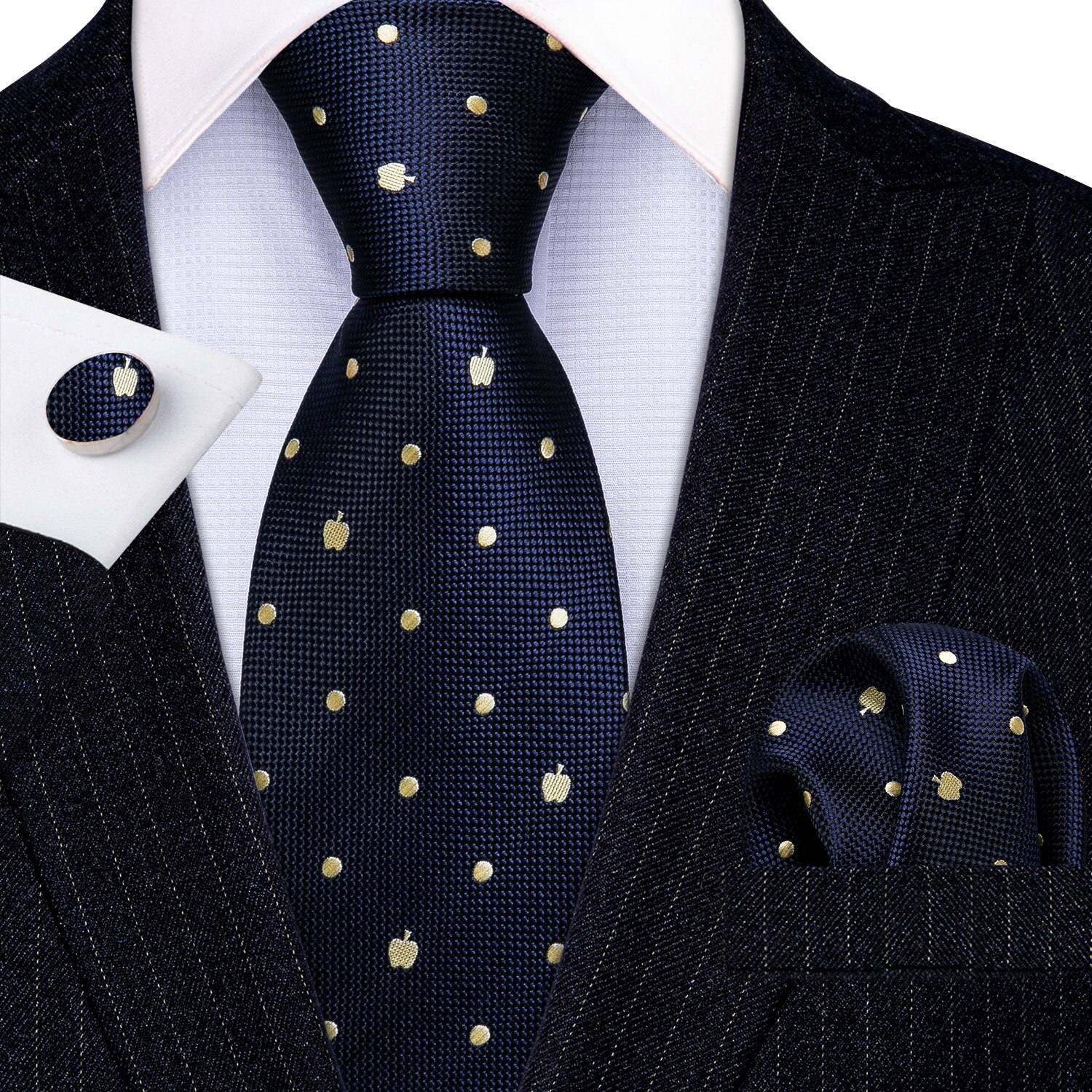 Red Skull Men Tie Set 8.5cm Silk Handkerchief Ties For Men Wedding Business Barry.Wang Gravata Necktie: LS-5337