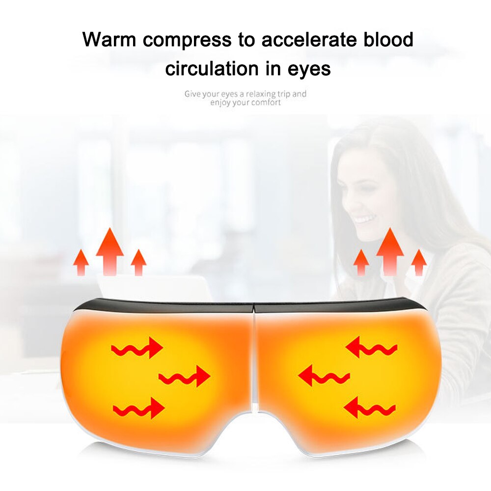 Smart Airbag Vibration Eye Massager Eye Care Instrumen Heating Bluetooth Music Relieves Fatigue Anti Wrinkles Relax Eyescare
