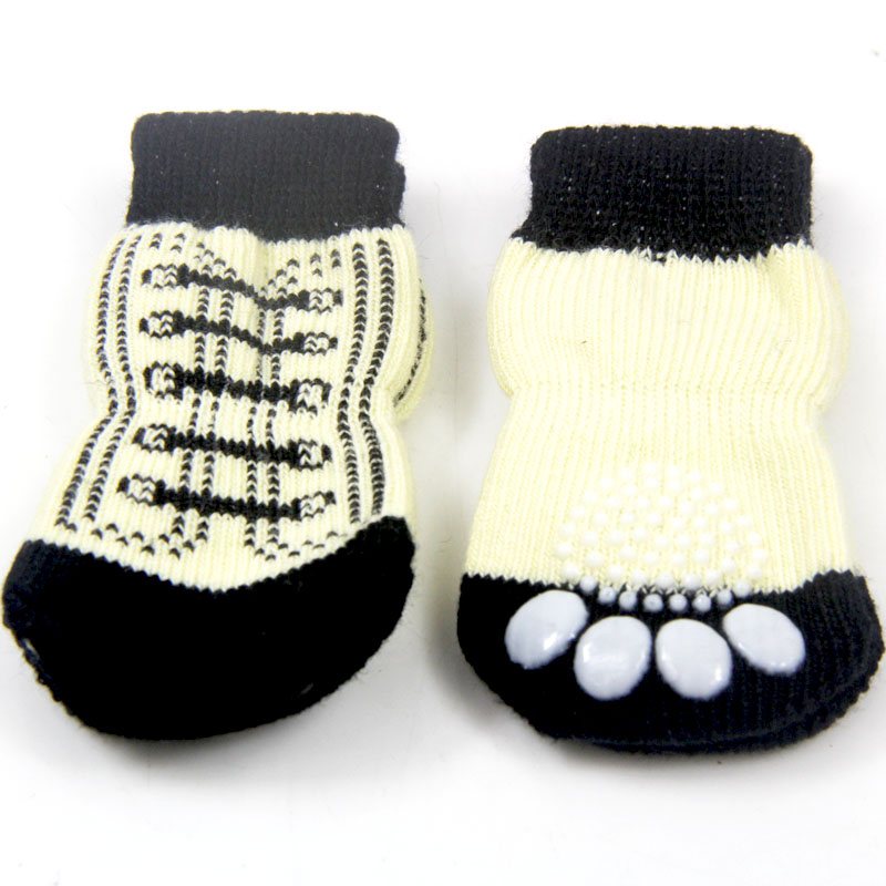 30X75 MM Lovely Pet Socks Antiskid Teddy Dog Socks Panda 4Pcs/Set Pet Knits Socks Anti Slip Skid Bottom: 7