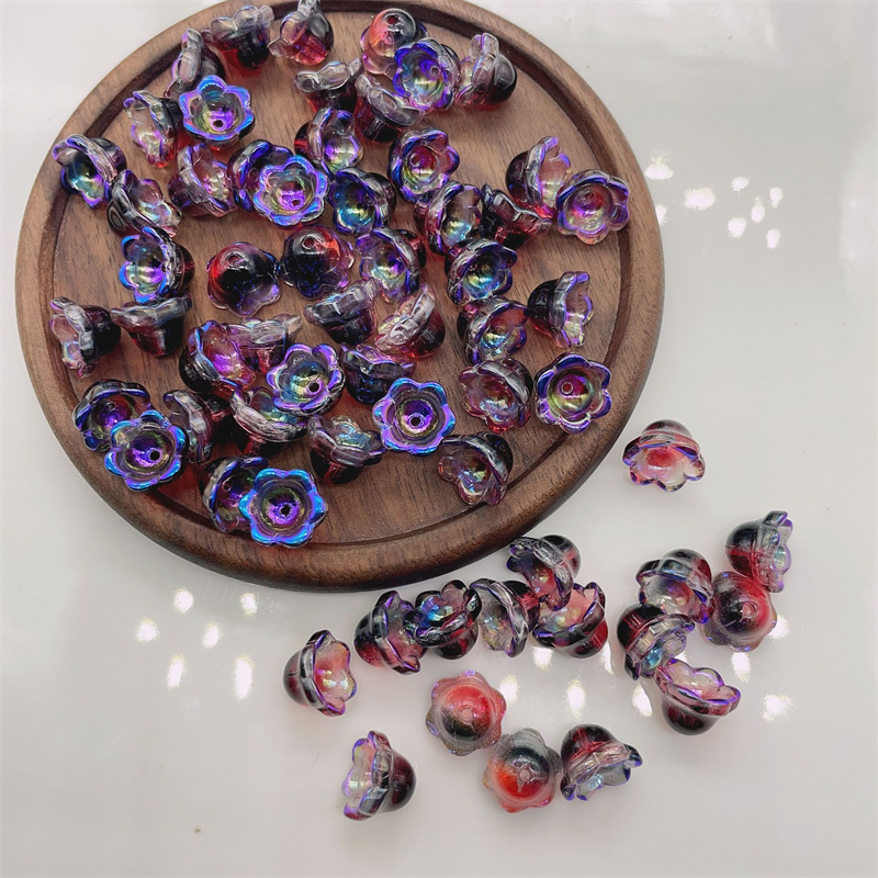 Perles de Verre en Forme de Fleur de Muguet, Accessoire de 6x10mm, 50 Pièces/Lot