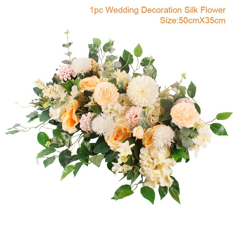 Kunstmatige Rose Bruiloft Bloemen Rose Pioen Hortensia Gebogen Deur Nep Bloem Decoratieve Rij Venster t-station bruiloft decoratie: Artificial Flowers10