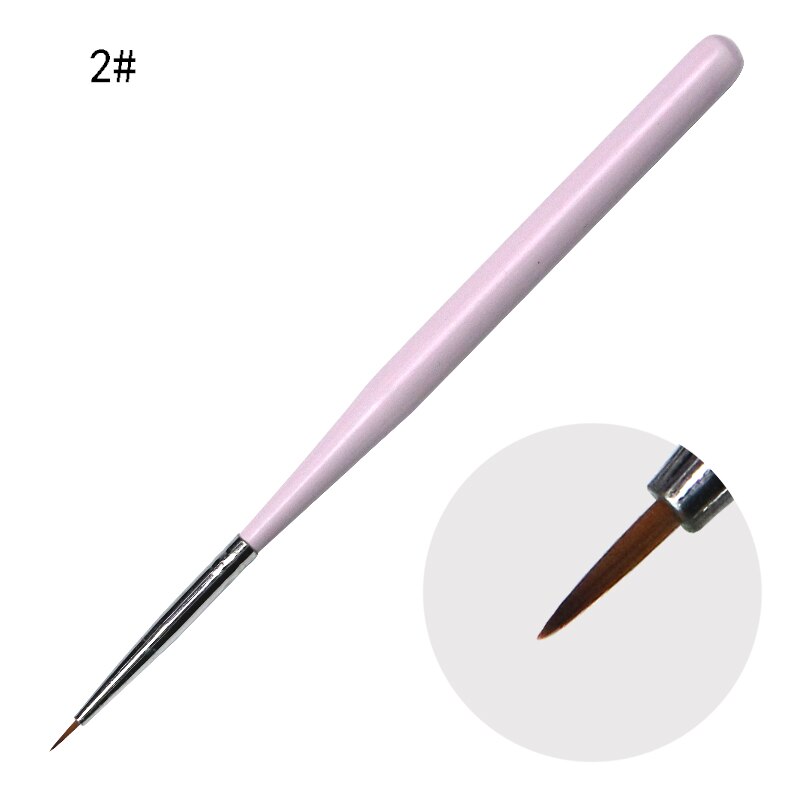 Esnol langt hår negle liner tegning maleri pensel ultra-tynd linje pen træhåndtag nail art værktøj negle diy udstyr