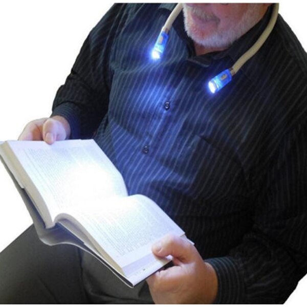 Fleksibel håndfri led hals lys bog læselampe nat lommelygte camping lys led hals læse lys arbejdslys