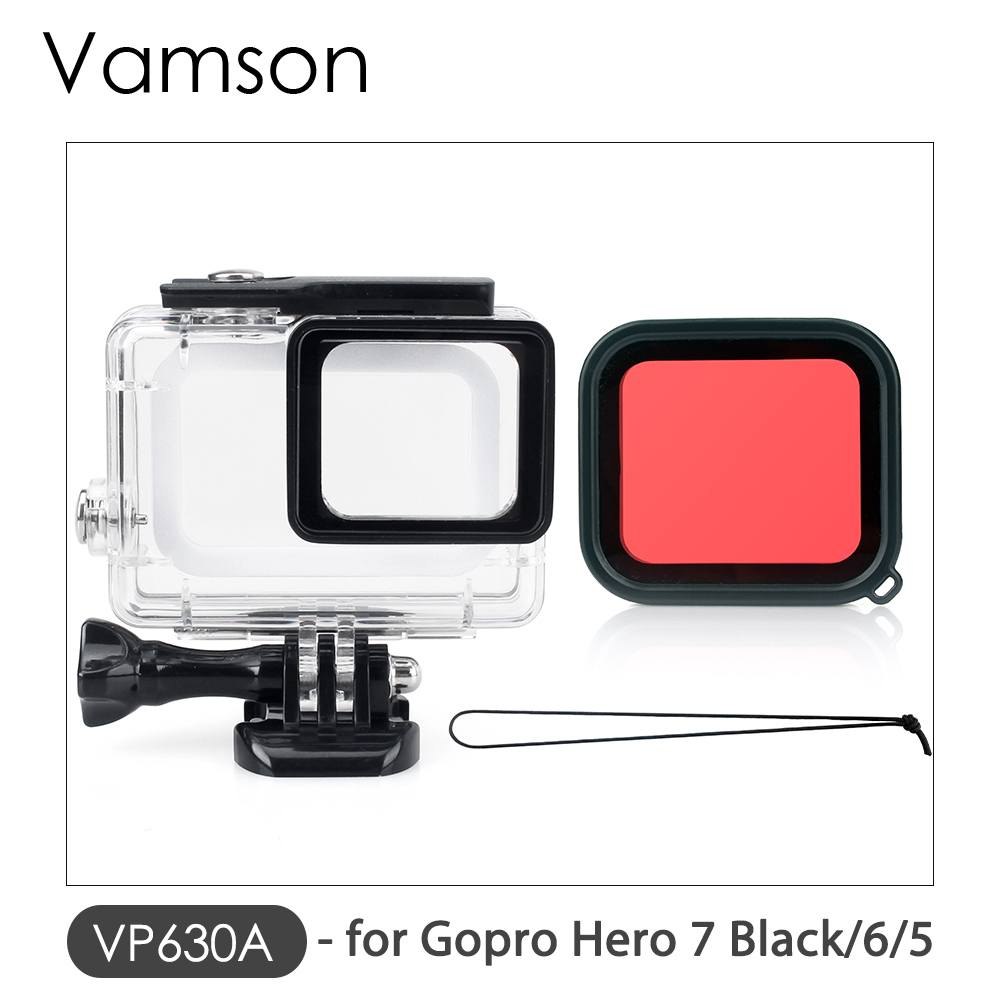 Vamson for Gopro Hero 8 7 6 5 Black 45M Underwater Waterproof Case Camera Diving Housing Mount for GoPro Accessory VP630: VP630A