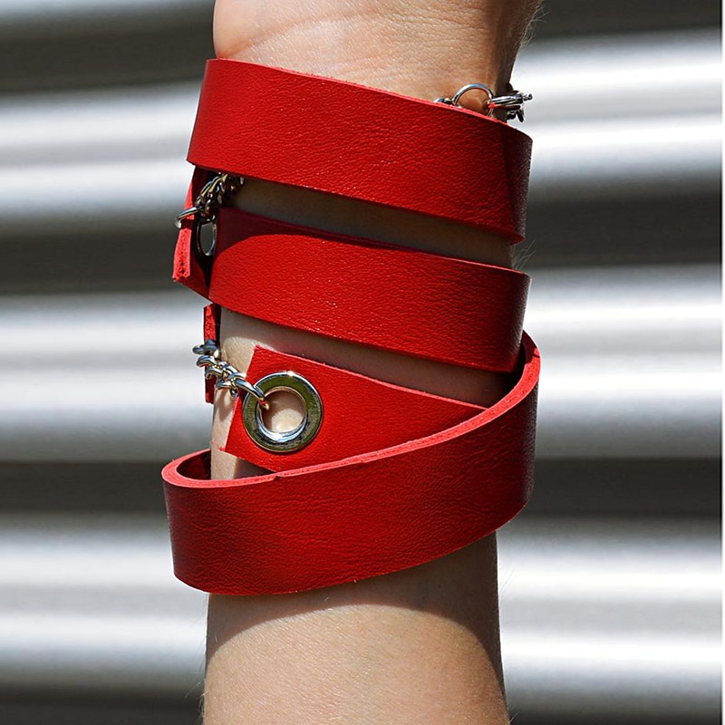 YD&YDBZ Leather Bracelet For Women Leather Jewelry Red Chain Bracelets Punk Bohemia Jewellery Accessories