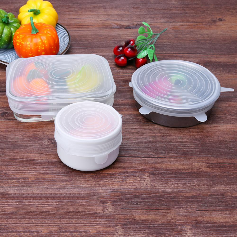 Heat-resistant reusable silicone food cover, elastic cover, elastic adjustable kitchen packaging, fresh-keeping silicone cover