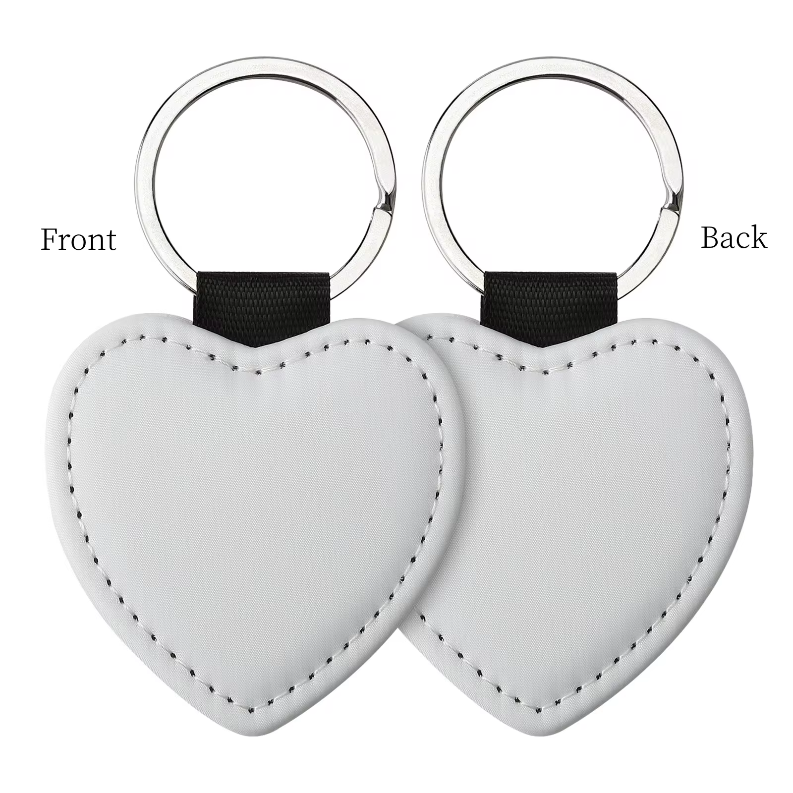 Llaveros en blanco de sublimación, etiquetas de identificación de transferencia de calor DIY, llaveros de sublimación, creativos, llavero de cuero PU: Plata