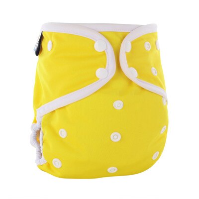 PORORO all in one baby cloth diaper with bamboo inserts, waterproof PUL AIO size adjustable nappies with white color binding: 403