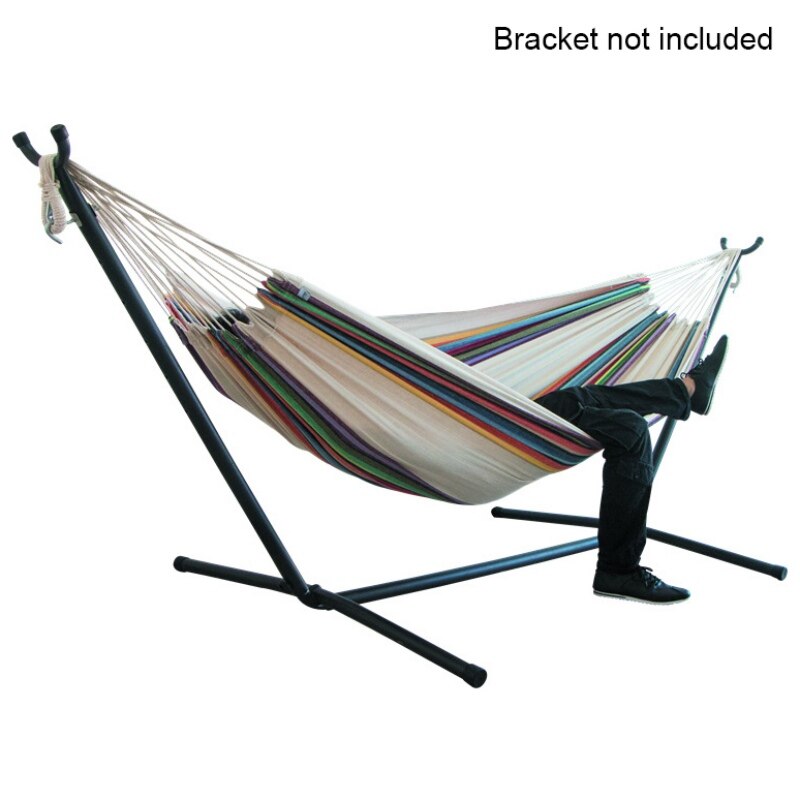 200*150 cm Portable Hammock Outdoor Garden Sports Home Travel Camping Swing Canvas Stripe Hang Bed Hammock: 1