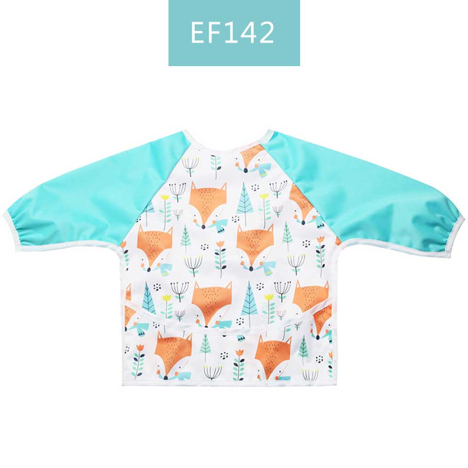 Happyflute Baby Slabbetjes Waterdichte Baby Slabbetjes Print Pul & Print Minky Leuke Lange Mouwen Kinderen Bib Burp Kleding Baby Spullen: EF142