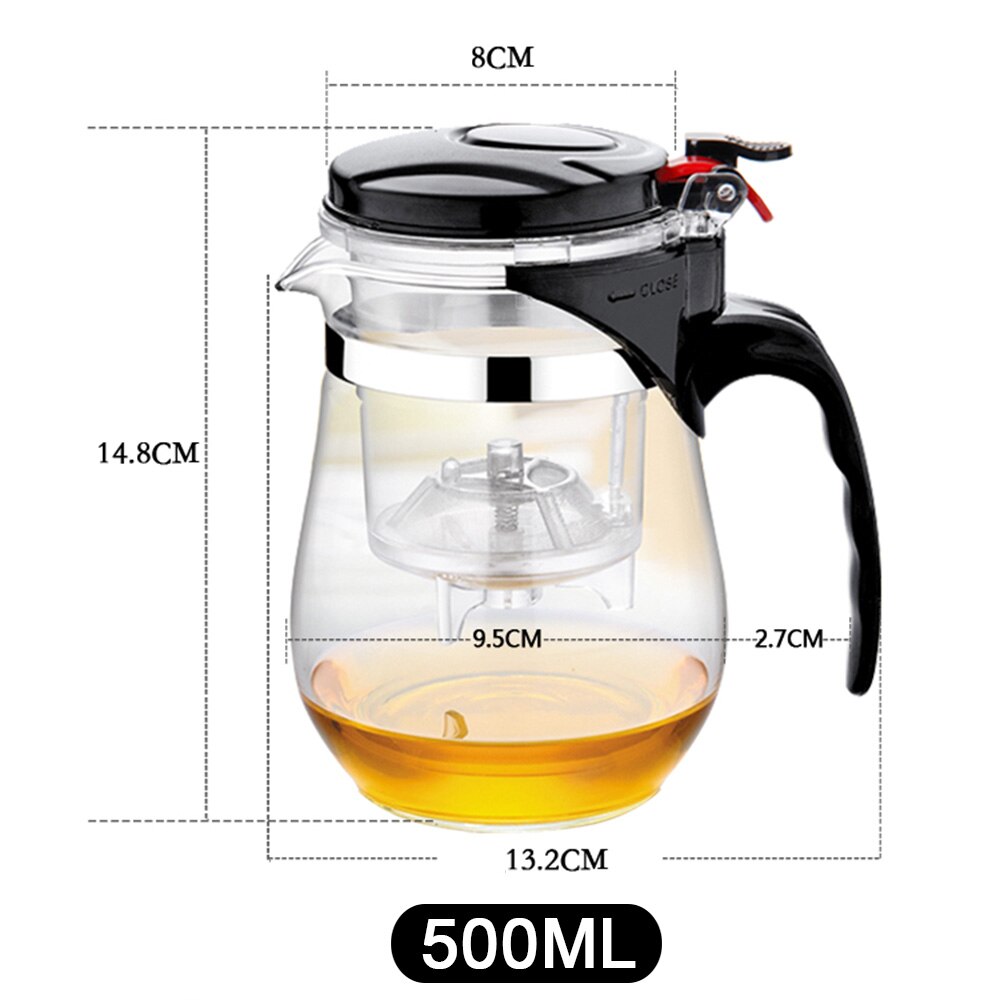 Bule de chá com inuser chaleira pote de chá puer resistente ao calor bules de vidro café bule chinês para chá brew teaware acessórios