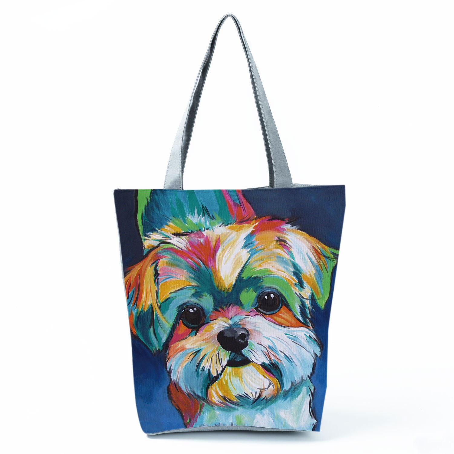 Sac à main en bandoulière de grande capacité pour femme, sac de courses exclusif avec peinture à l'huile, imprimé chien, pour épicerie, Papillon, carlin, Retriever: hl2907 Dog Bag