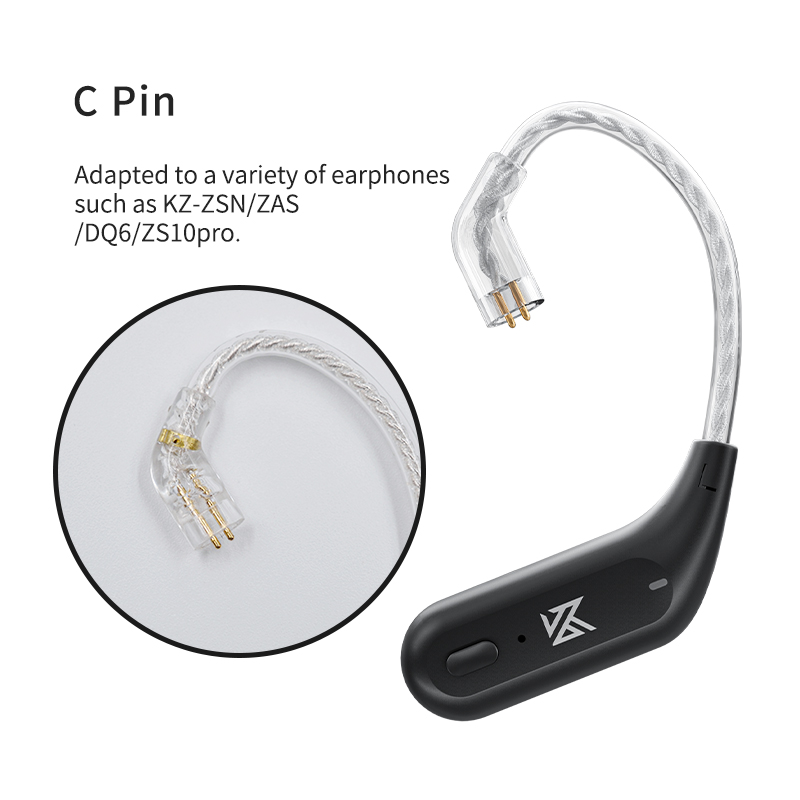 Kz AZ09 Hd Bluetooth 5.2 Upgrade Kabel Hifi Draadloze Oorhaak Met Opladen Case Voor DQ6 Zsx Asx Vx C12 oortelefoon Headset: AZ09 C PIN