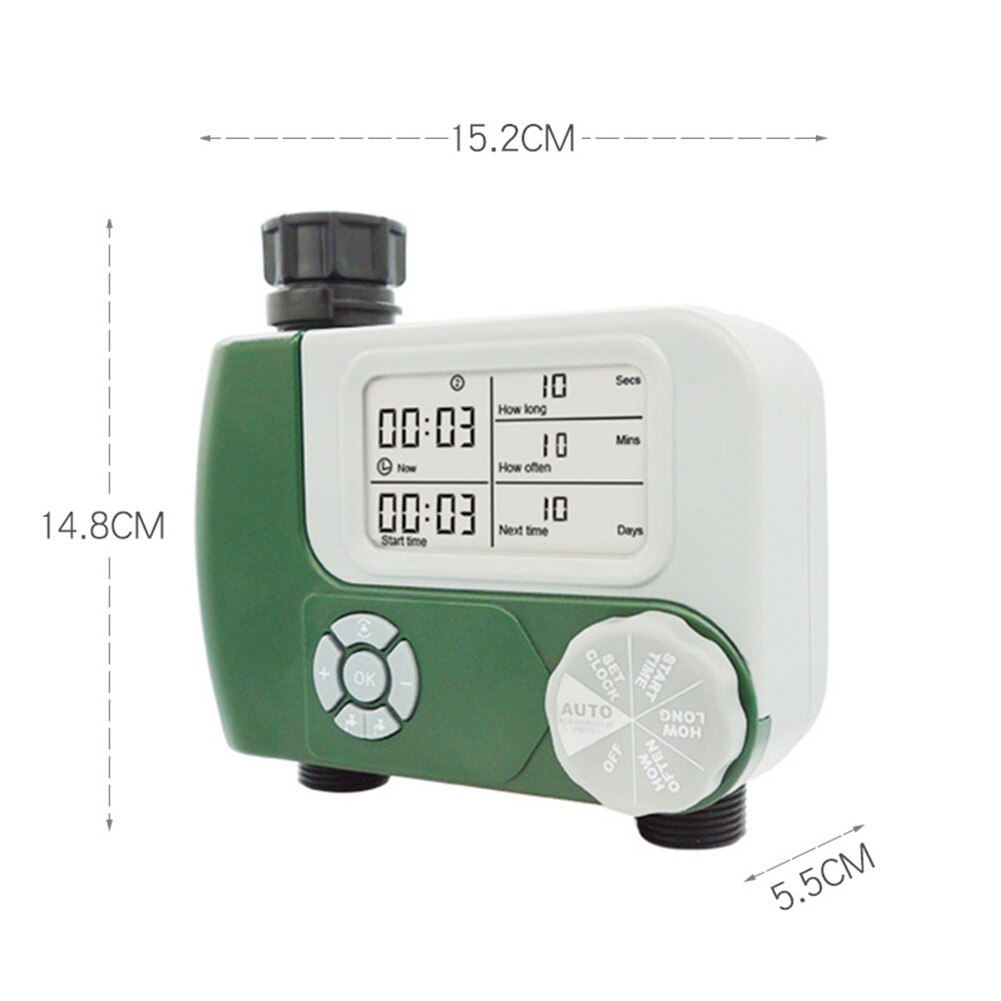 Dual-Outlet Irrigation Controller Solenoid Valve Timer Gardening Drip System Automatic Watering Smart Programmable Tools
