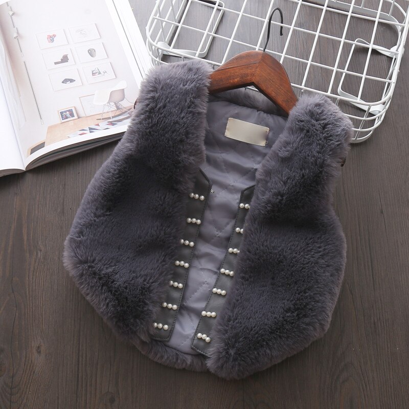 Baby Winter Bont Vest Kinderen Warme Jas Voor Meisje Kids Faux Fur Vest Mouwloze Bovenkleding 2 3 4 jaar Kleding