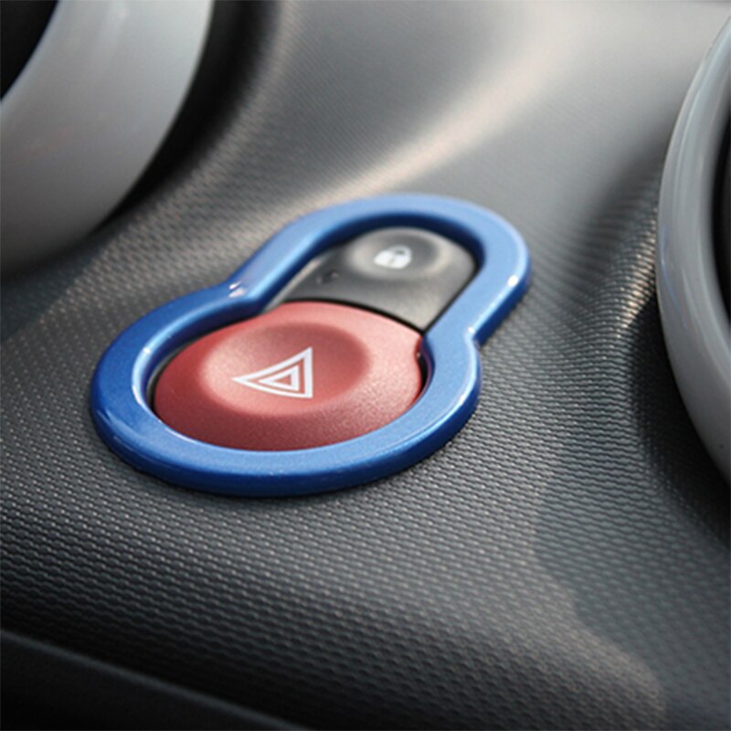 Car Interior Warning Light Lamp Switch Warning Button Trim Cover Sticker For Mercedes Smart Fortwo Forfour 453 Car Accessories
