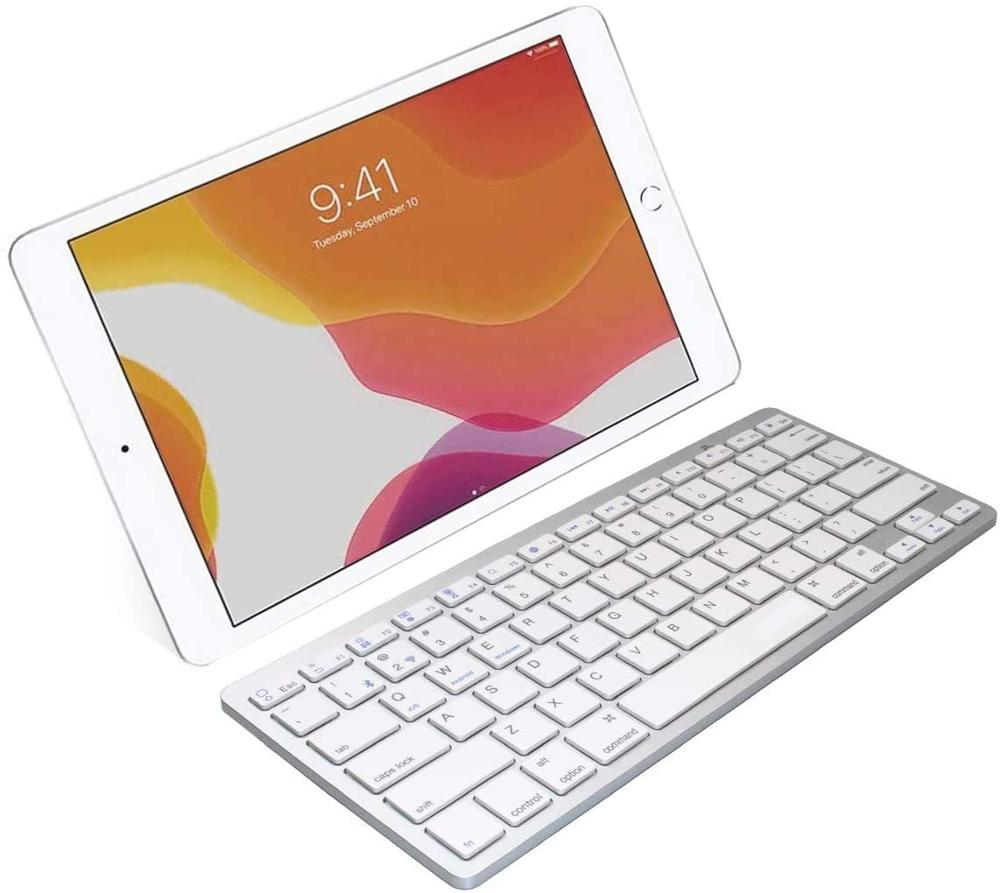 Ultra-Dünne Drahtlose Bluetooth Tastatur für Ipad/Telefon/MacBook /Samsung/Android/Fenster PC/Tablette/andere Handy, Mobiltelefon geräte: Weiß