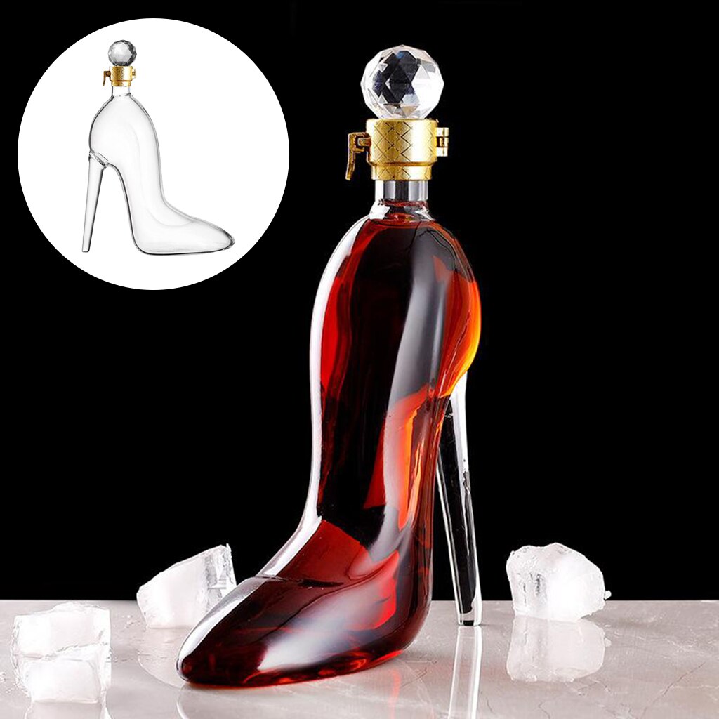 350Ml Hoge Hakken Vorm Decanter Luxe Kristal Rode Wijn Brandy Champagne Glasse Decanter Fles Bar Drinken Fles