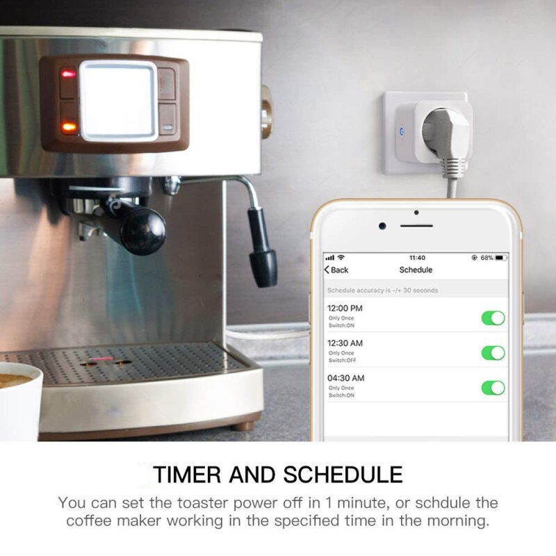 Smart Wifi Power Plug with Power Monitor Smart Home Wifi Wireless Socket Outlet Electrical Equipment Supplies Electrical Sockets
