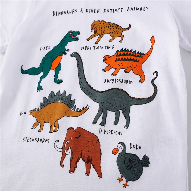 Jumping Meters Summer Boys T shirts Cotton Girls Tees Baby Clothes Animals Print Cute Children Tops