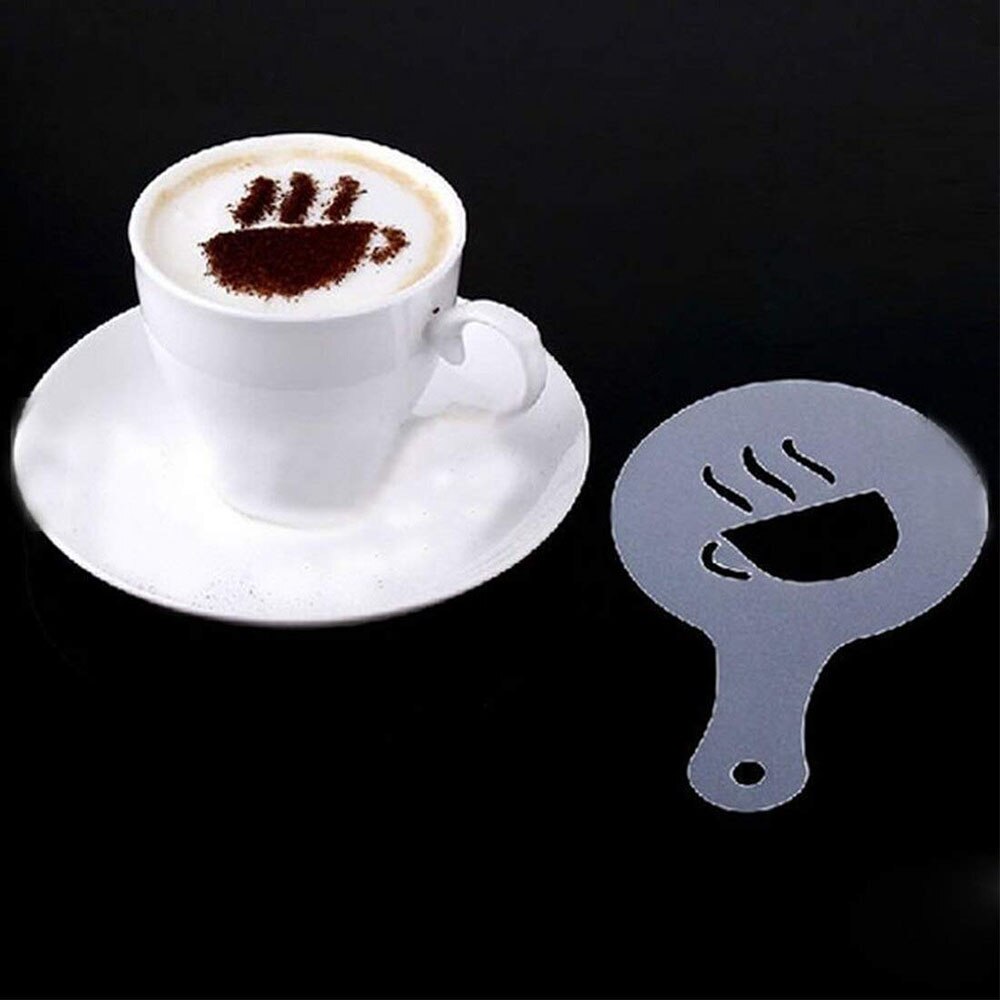16 Stks/set Van Leuke Patroon Spray Bloem Mold Latte Koffie Cappuccino Mold Melk Koffie Spray Bloem Model Pull Bloem mold