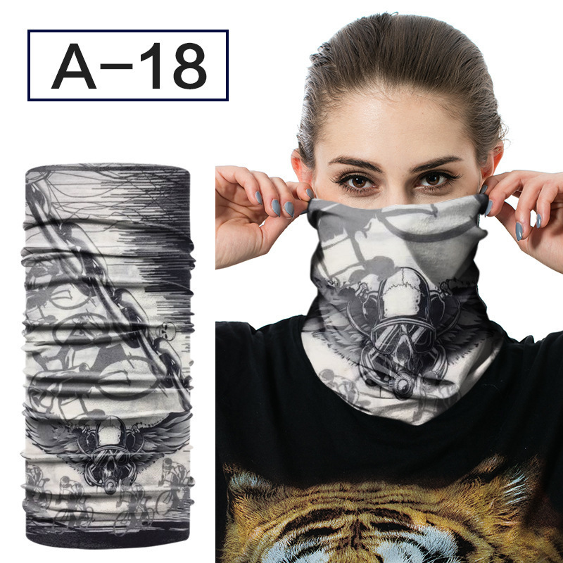 crâne flamme Bandana bandeau Sport vélo vélo Multi fonctionnel sans couture tubulaire magique Bandanas Tube anneau écharpe: A-18