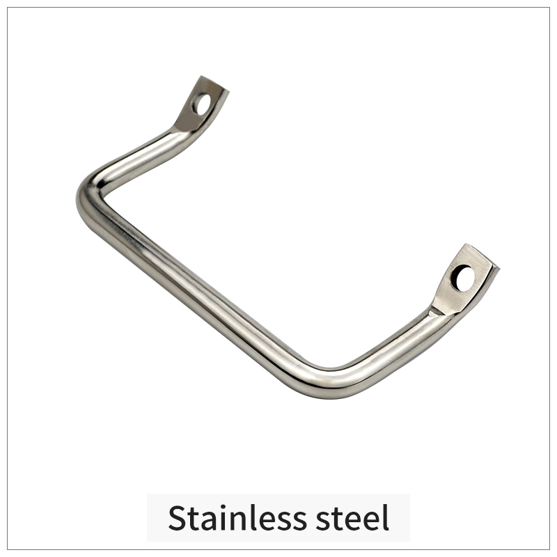 304 stainless steel round bar bending angle flat head inclined handle industrial cabinet door handle equipment handle: L / Champagne
