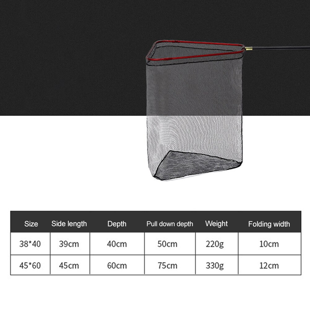 Foldable Triangle Fishing Net with Telescopic Rod Handle Raft Fishing Gear Deepened Net Bag Portable Heavy Small Mesh Drift Net