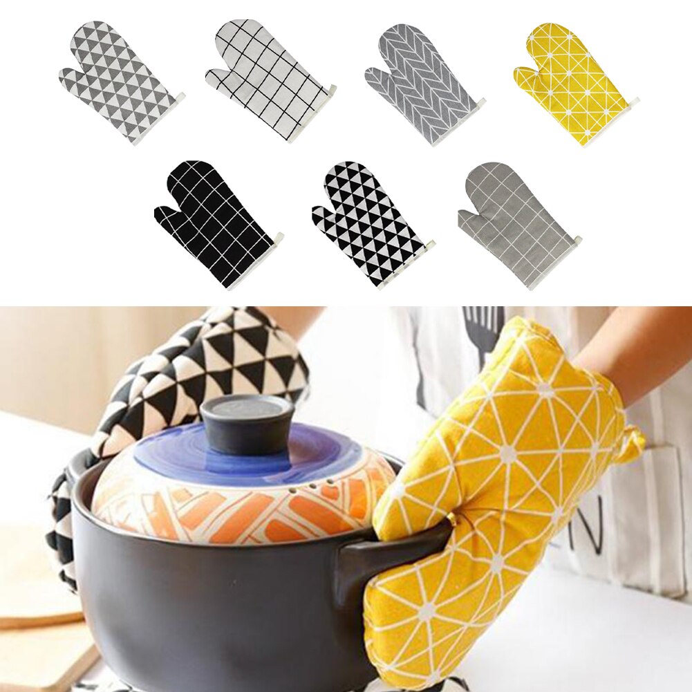 Guante de algodón para el horno guantes antideslizantes aislantes antideslizantes para cocina guante de horno microondas