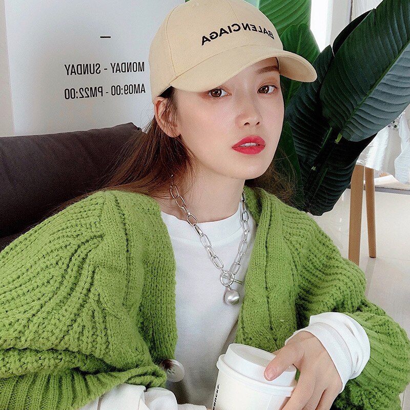 HUANZHI 2019 Nuova Tendenza Hip hop Ovale Spessa Catena Catena Della Sfera di Metallo OT Schnalle Collana per le Donne Degli Uomini Ragazze Del Partito regalo dei monili