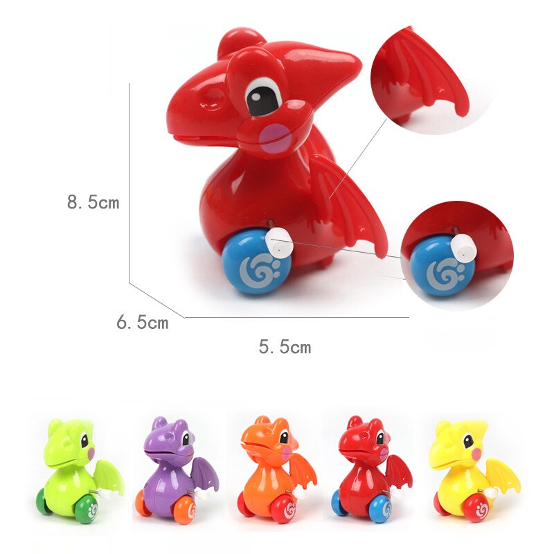 1PC Baby Children&#39;s Funny Wind-up Toys Kids Spring Clockwork Toy Mini Pull Back Cycling Pig/dinosaur/elephant/monkey Wind Up Toy: Q-Random Color