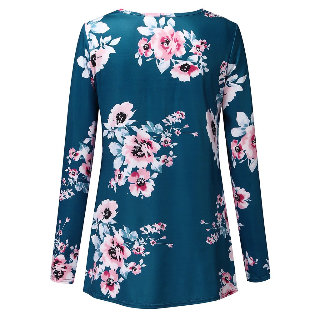 Fall Maternity Clothes Women Pregnant Nursing Maternity O-neck Long Sleeve Printed Floral Blouse Tops Zwangerschaps Kleding