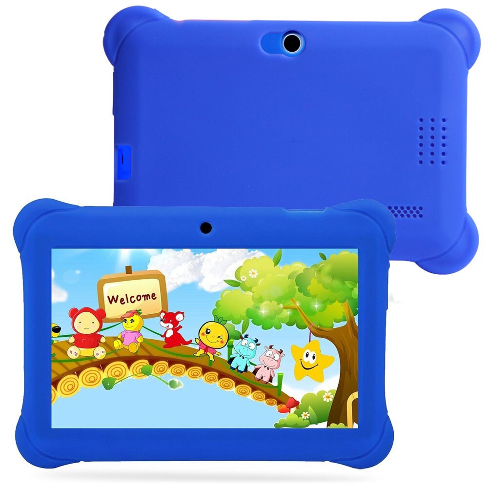 Børn tablet  pc 7 "til android 4.4 etui bundt dobbelt kamera 1.2 ghz wi-fi understøtter tusindvis af apps spil/skype/msn/facebook: Blå