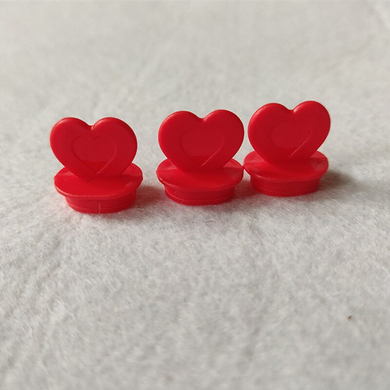 500Pcs Netto Rode Creatieve Colofull Hart Vorm Stopper Takeaway Verpakking Melk Thee Beker Deksel Stoppers Lekvrij Liefde Plastic Plug: Rood