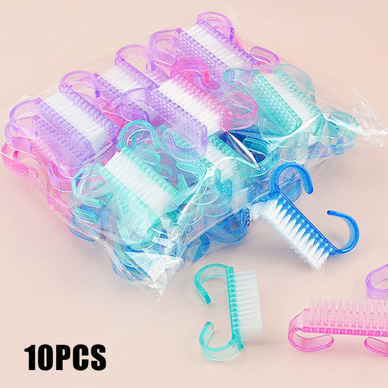 Brosses à ongles en plastique, mélange de documents, livres de récurage à la main, nettoyeur de poussière, outils de manucure doux, 10/1 pièces: jaune clair