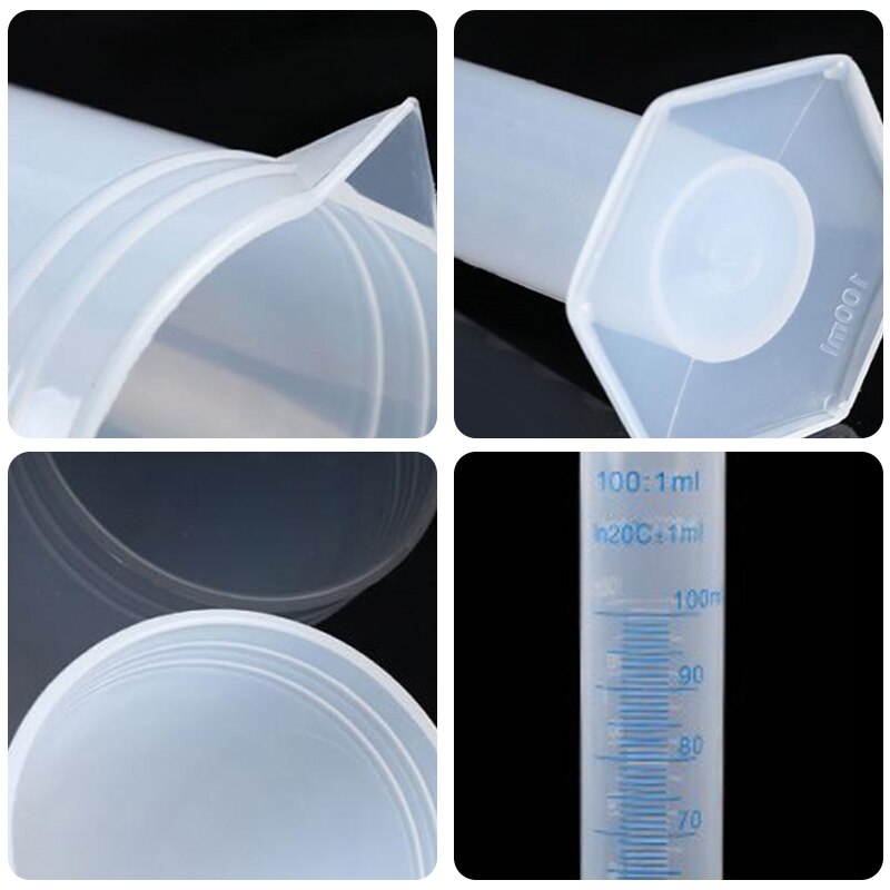 Cilindros graduados de cilindro de medición de plástico de 10/25/50/100/250/500ml para suministros de laboratorio herramientas de laboratorio