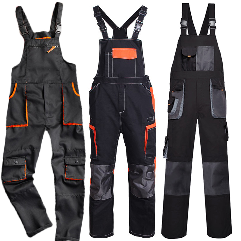 Latzhose, lässige Arbeitskleidung, Übergröße, ärmellose Latzhose, schützender Gesamt, Riemenoveralls, Fliegentaschen, Uniformen, S-4XL