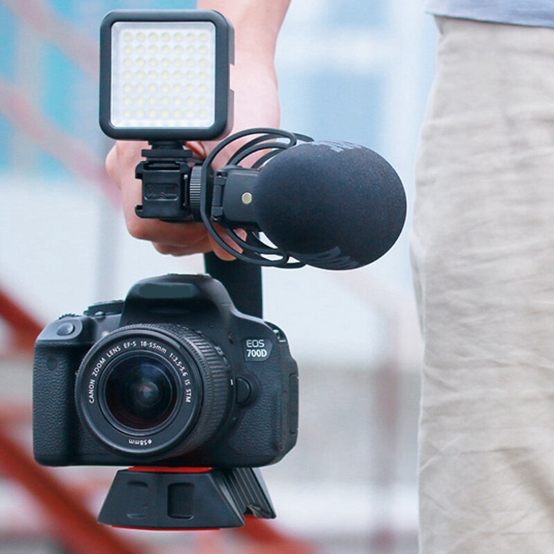 Ulanzi u-grip triple cold sko mount stabilizer handle grep rig fotostudio sett med mikrofon for dslr nikon canon smarttelefon