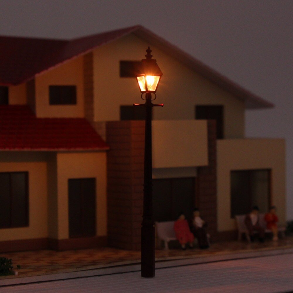 3 pieces Model Railway Antique Lamps Street Lights HO Scale LQS02 high quatity Fairy Garden Accessories