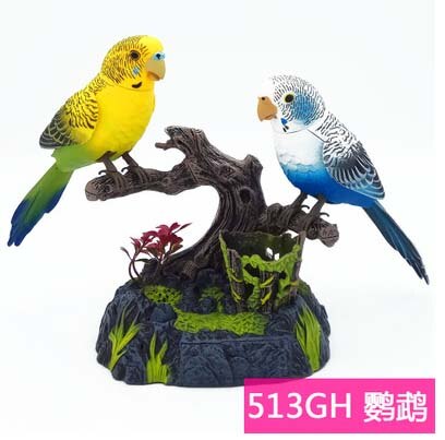 Sound Voice Control Electric Bird Pet Toy Electric Simulation Induction Bird Cage Birdcage Kids Toy Garden Ornaments: Blue